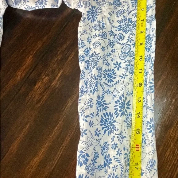 LOFT Floral Blue and White Long Sleeve Summer Dress - Picture 9 of 10